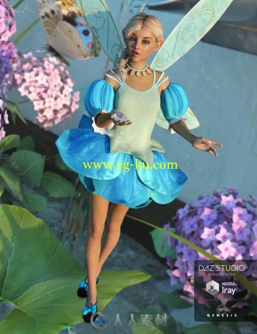美丽梦幻优雅俏皮的玫瑰仙女装3D模型合辑的图片2