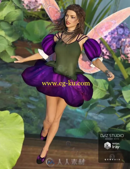美丽梦幻优雅俏皮的玫瑰仙女装3D模型合辑的图片3