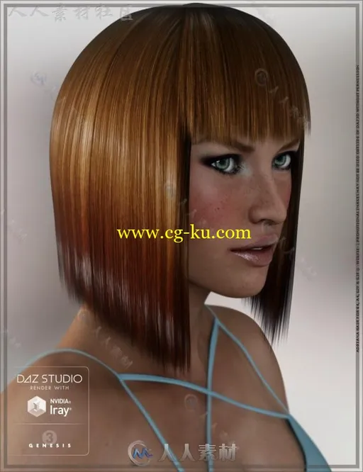 美丽时尚的现代女性发型3D模型合辑的图片1