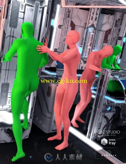 未来科技医疗男性女性姿势3D模型合辑的图片2