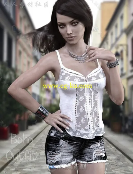 时尚美丽的女性角色3D模型合辑的图片1
