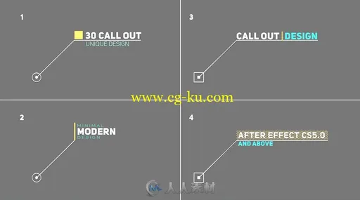 现代时尚信息线条呼出文字标题注释动画AE模板 Videohive Modern Call Out Titles的图片2