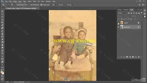 PS老旧照片色彩修复技术训练视频教程 Photo Restoration Fixing Stained Color and的图片1