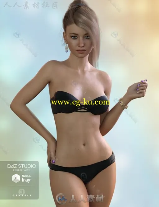 苗条性感可爱纤细的的年轻女性3D模型合辑的图片1