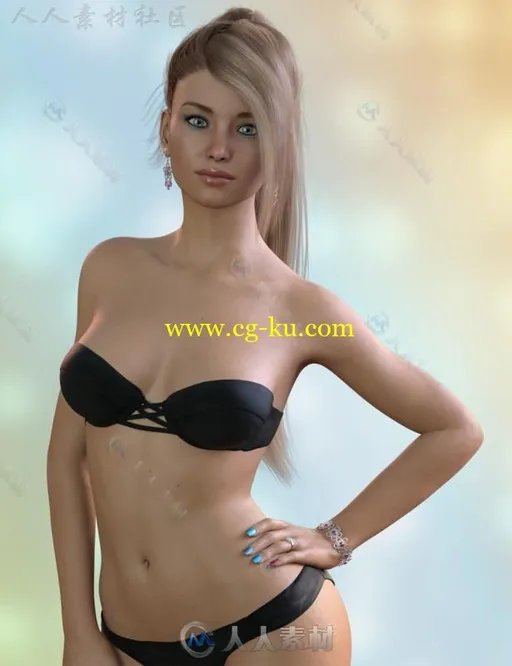 苗条性感可爱纤细的的年轻女性3D模型合辑的图片2
