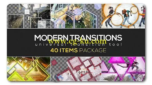 现代创意多边形特效动画叠加视频转场过渡AE模板Videohive Modern Transition Pack的图片1