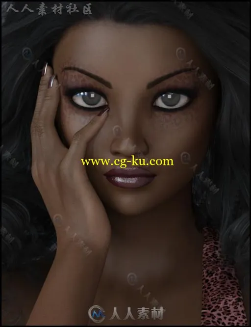 可爱皮肤黝黑的异国女性角色3D模型合辑的图片1