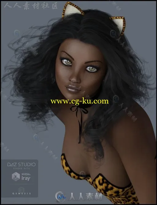 可爱皮肤黝黑的异国女性角色3D模型合辑的图片4