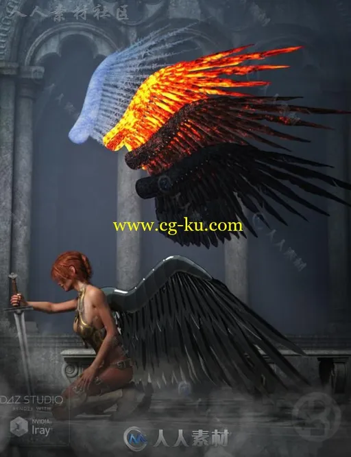 梦幻堕落天使的翅膀3D模型合辑的图片1