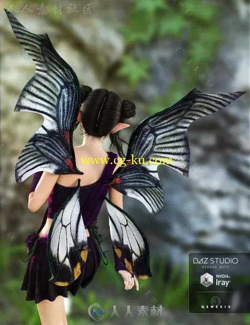 童话黑暗仙女的翅膀3D模型合辑的图片2
