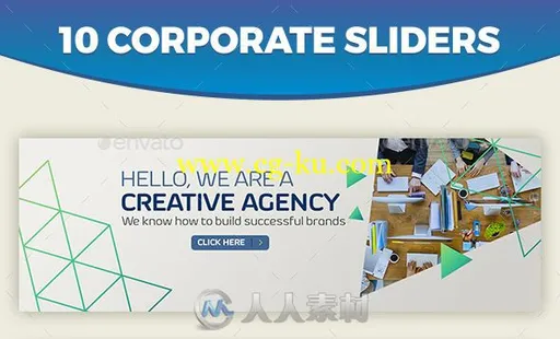 独特创意现代企业公司网站滑块PSD模版的图片1