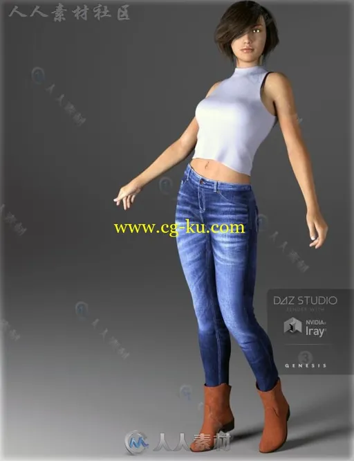 美丽苗条时尚的女性角色3D模型合辑的图片1