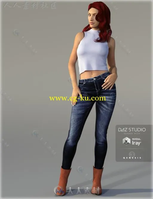 美丽苗条时尚的女性角色3D模型合辑的图片2