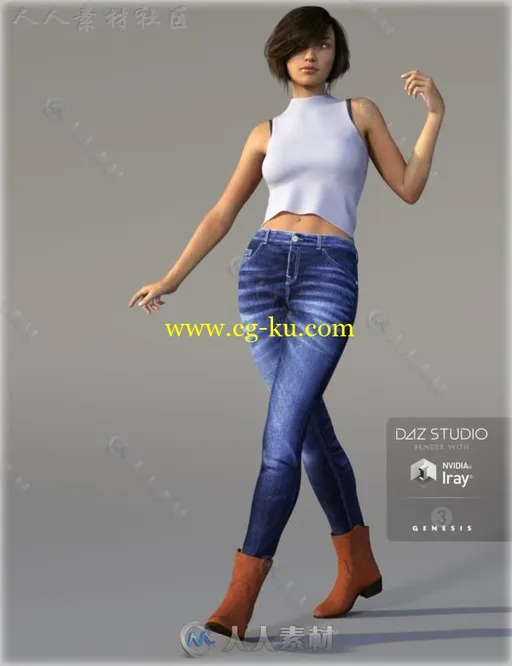 美丽苗条时尚的女性角色3D模型合辑的图片3
