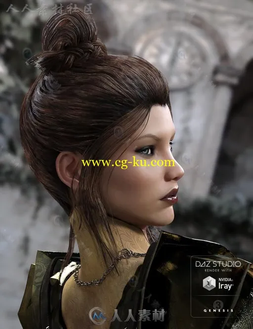 时尚现代女孩美丽优雅的发型3D模型合辑的图片2