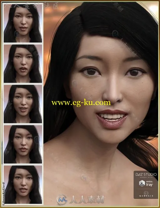 美丽女性完整的脸部表情3D模型合辑的图片2