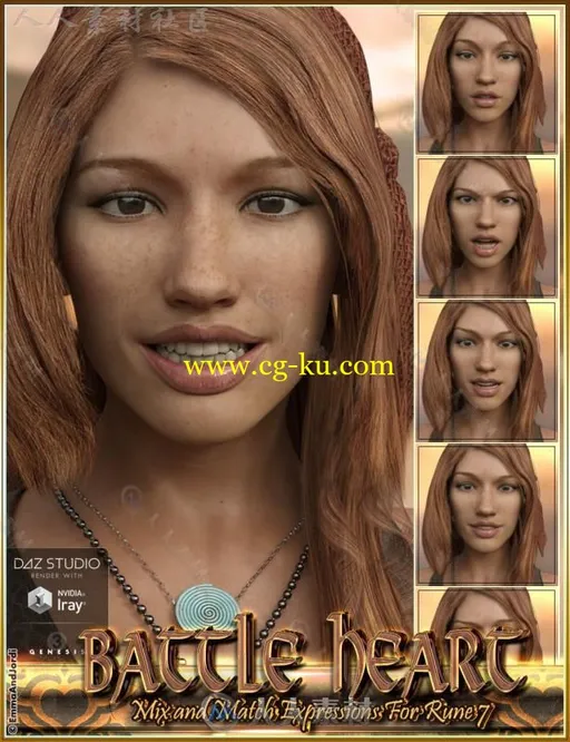女性多样化脸部表情3D模型合辑的图片1