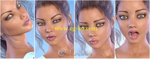 可爱美丽的少女脸部表情3D模型合辑的图片3
