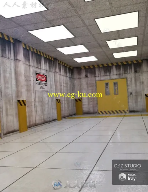 科幻主题室内走廊场景3D模型合辑的图片3