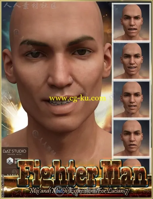 男性角色完整的脸部表情3D模型合辑的图片1