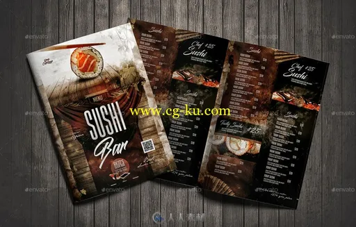 时尚中国风寿司店菜单PSD模板的图片3