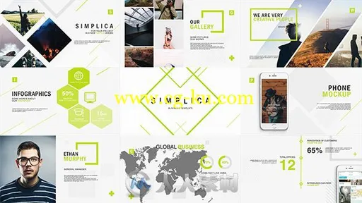 现代简洁的公司商务展示幻灯片企业宣传AE模板Videohive Simplica Business Templa的图片1