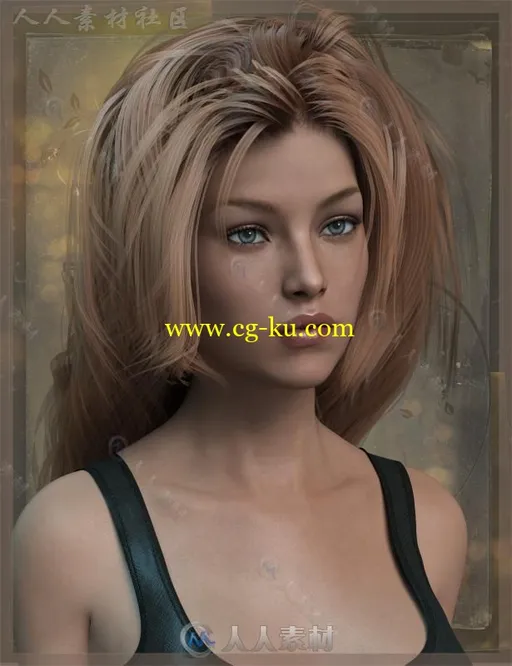 女性简约优雅美丽的头发发型3D模型合辑的图片4