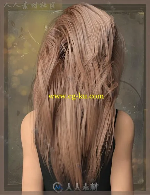 女性简约优雅美丽的头发发型3D模型合辑的图片5