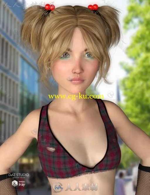 女孩美丽可爱的辫子发型3D模型合辑的图片5