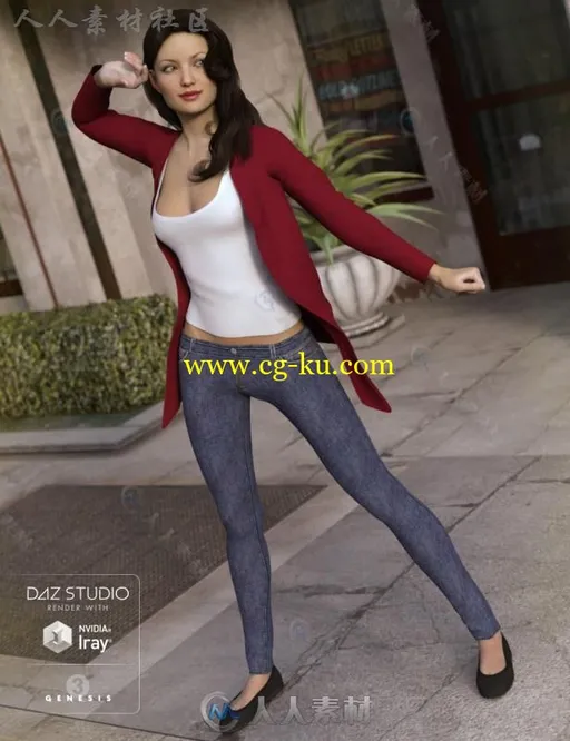 现代休闲时尚的女性服装3D模型合辑的图片1