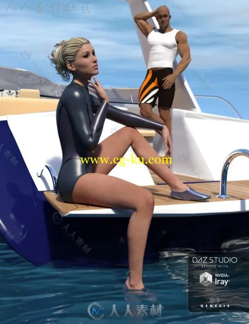 性感时髦的女性运动潜水服服装3D模型合辑的图片1