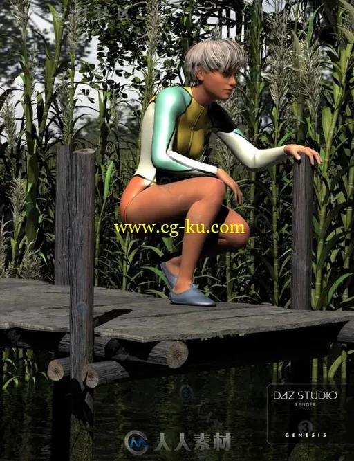 性感时髦的女性运动潜水服服装3D模型合辑的图片2