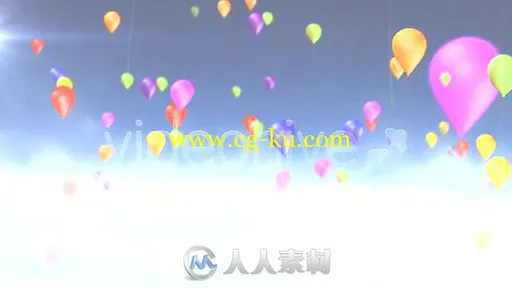 美丽的云端彩色气球飞舞标志显示LOGO演绎AE模板Videohive Cloud And Balloon Lo的图片2