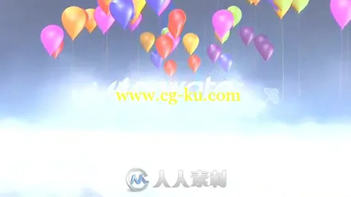 美丽的云端彩色气球飞舞标志显示LOGO演绎AE模板Videohive Cloud And Balloon Lo的图片3