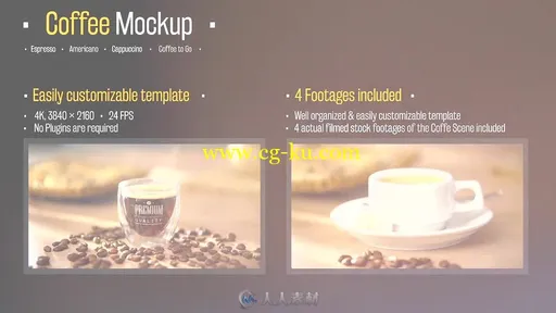 现代美洲卡布奇诺浓咖啡展示宣传视频包装AE模板Videohive Coffee AE Mockup Espre的图片2