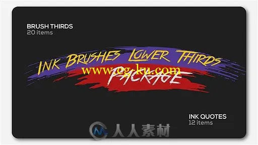 炫酷简约水墨笔刷字幕条标题动画AE模板Videohive Ink Brushes Lower Thirds Packa的图片3