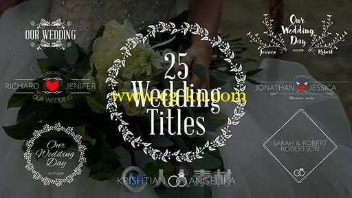 美丽优雅时尚的现代婚礼标题排版动画AE模板 Videohive Wedding Titles 19761639的图片1