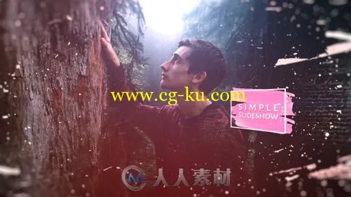 美丽简单的笔刷视差幻灯片相册动画AE模板 Videohive Simple Slideshow 19583202的图片1