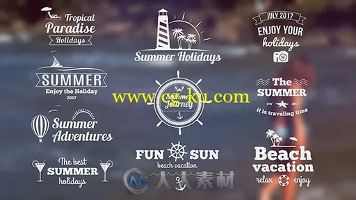 美丽优雅的夏季文字字幕标题排版动画AE模板 Videohive Summer Banners II 19581598的图片1