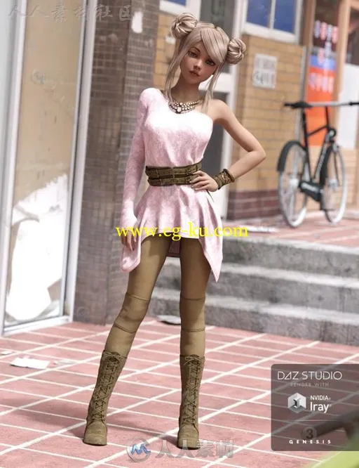 女性美丽时髦的服装3D模型合辑的图片2