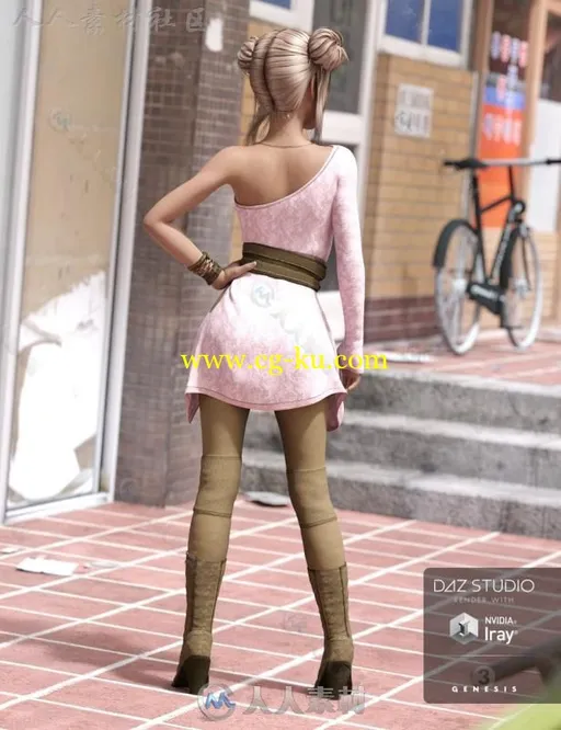 女性美丽时髦的服装3D模型合辑的图片3