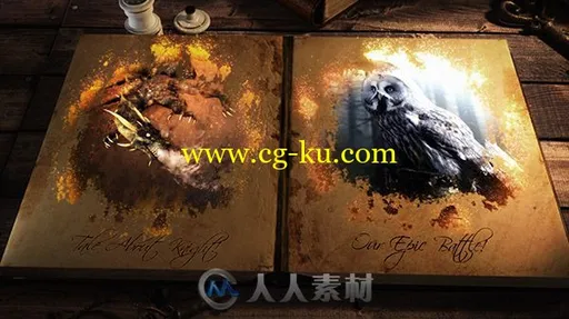 史诗中世纪风格书籍打开影视片头展示视频包装AE模板 Videohive Epic Book 19506522的图片2