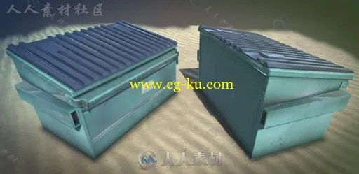 城市各种垃圾桶工业道具3D模型Unity游戏素材资源的图片1