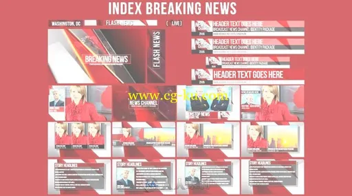 现代时尚完整科技感新闻广播电视栏目视频包装AE模板Videohive News Complete Pack的图片2