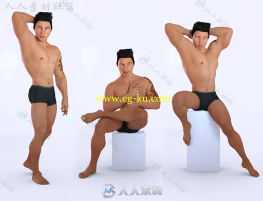 男性有趣的姿势造型3D模型合辑的图片2