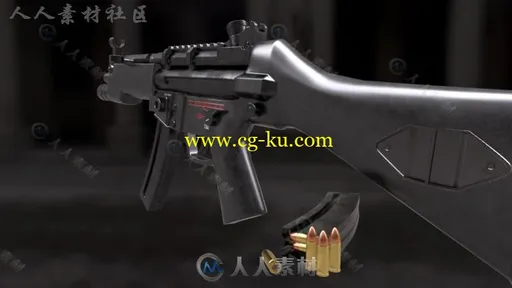 赫克勒-科赫MP5冲锋枪军事武器3D模型Unity游戏素材资源的图片1