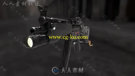 赫克勒-科赫MP5冲锋枪军事武器3D模型Unity游戏素材资源的图片3