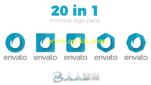 独特迷你的标志显示LOGO演绎AE模板 Videohive Minimal Logo Pack (20 in 1) 19748472的图片1