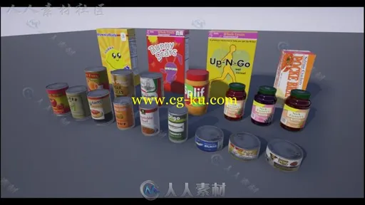 现代食品包装道具3D模型Unity游戏素材资源的图片3