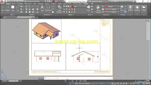 AutoCAD中2D与3D建筑立面技术视频教程 AutoCAD 2D & 3D Elevations的图片3